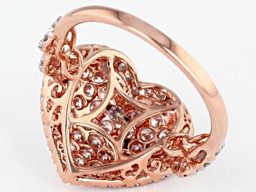 1.43ctw Round Natural Pink And White Diamond 14k Rose Gold Ring - Size 7