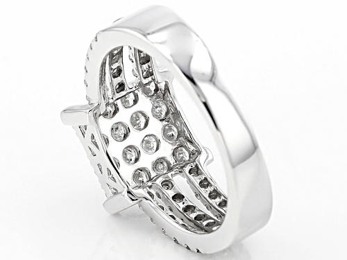 1.10ctw Round White Diamond 10k White Gold Ring - Size 6
