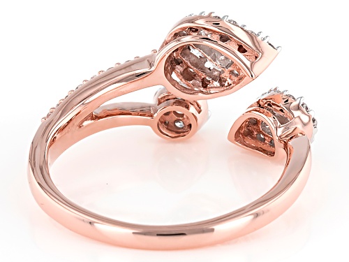 .50ctw Round And Princess Cut White Diamond 10k Rose Gold Ring - Size 7