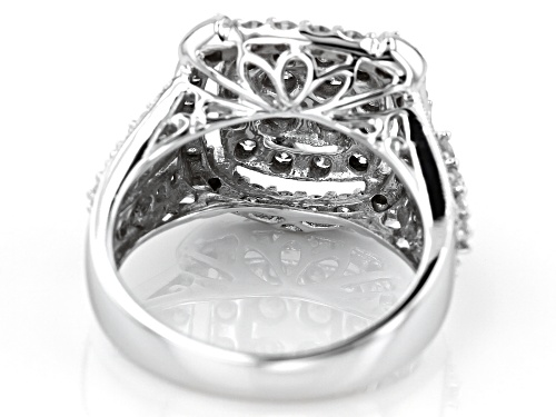1.60ctw Round White Diamond 10k White Gold Ring - Size 7