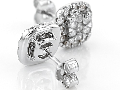 .84ctw Round White Diamond 10k White Gold Earrings