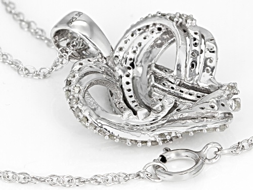 .75ctw Round White Diamond Rhodium Over Sterling Silver Pendant With An 18 Inch Chain