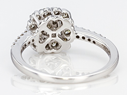 0.50ctw Round White Diamond 10k White Gold Ring - Size 7