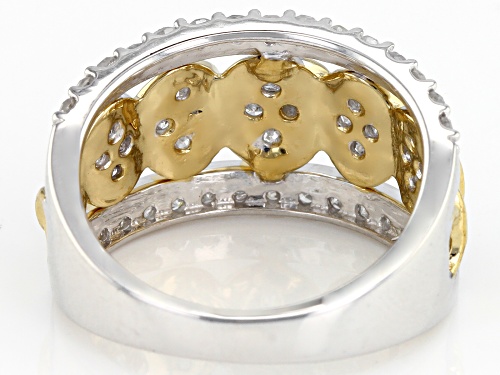 1.00ctw Round White Diamond Rhodium And 14K Yellow Gold Over Sterling Silver Ring - Size 6