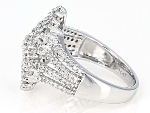 1.10ctw Round White Diamond 10K White Gold Ring - Size 7