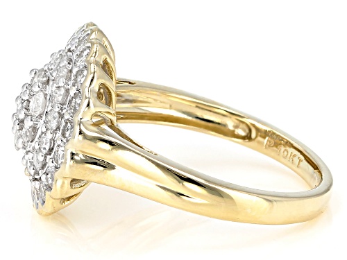 0.95ctw Round White Diamond 10K Yellow Gold Ring - Size 7