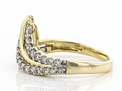0.50ctw Round White Diamond 10K Yellow Gold Ring - Size 7