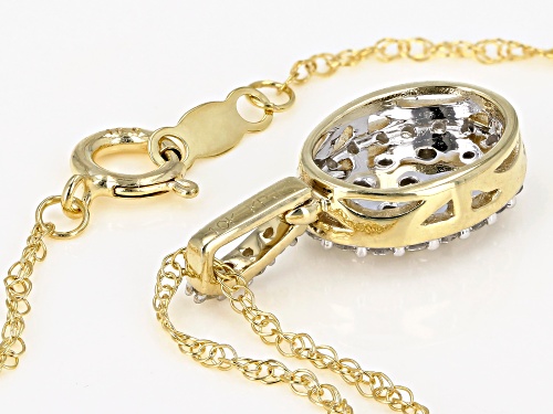 0.50ctw Round White Diamond 10K Yellow Gold Pendant With 18 Inch Rope Chain