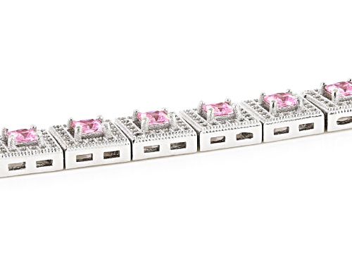 Bella Luce ® 11.04ctw Pink And White Diamond Simulants Rhodium Over Sterling Silver Bracelet - Size 8