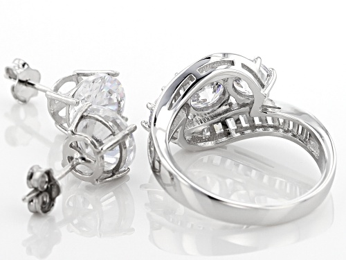 Bella Luce® 11.29ctw Rhodium Over Sterling Silver Ring and Earrings