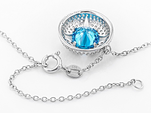 Bella Luce®Esotica™Neon Apatite& White Diamond Simulants Rhodium Over Silver Pendant With Chain