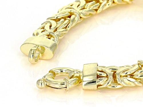 18k Yellow Gold Over Sterling Silver Byzantine Bracelet 7 Inch - Size 7