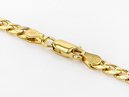 18K yellow gold over sterling silver curb chain necklace - Size 24