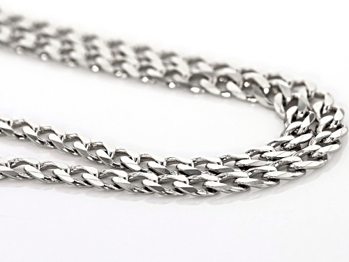 Sterling Silver Curb Chain Necklace Set 20 & 24 Inch