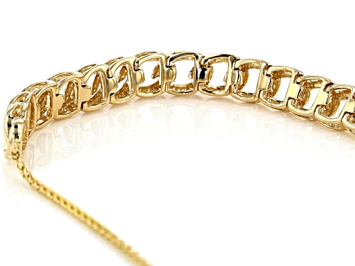 10K Yellow Gold Open Link Crossover Cable Sliding Adjustable Bracelet 9 inches in length