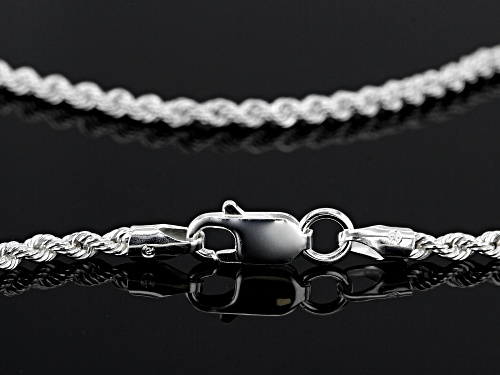 Sterling Silver Diamond Cut Rope Chain Bracelet 6.75 Inch - Size 6.75