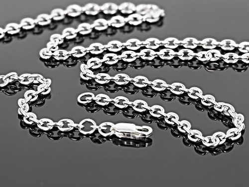 Sterling Silver 3.7MM Polished Cable Link Chain Necklace 20 Inch - Size 20