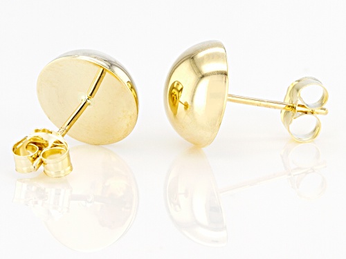 14K Yellow Gold Polished Dome Button Earrings