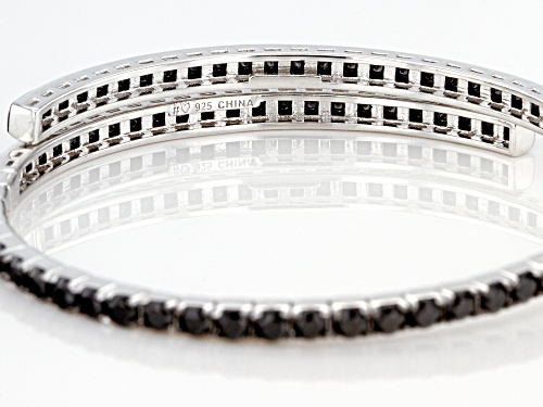 9.25ctw Black Spinel Rhodium Over Sterling Silver  Bangle Bracelet - Size 7