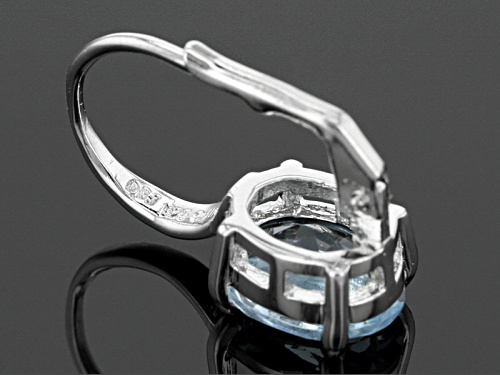 5.99ctw Oval Glacier Topaz™ Rhodium Over Sterling Silver Dangle Earrings