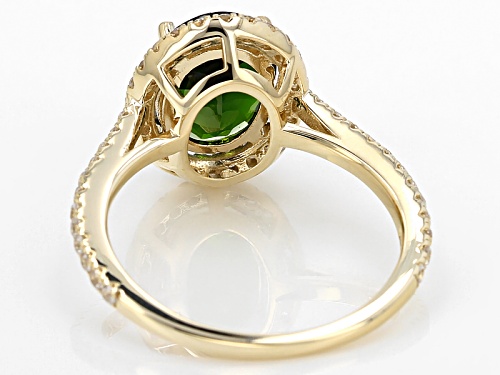 Chrome Diopside 2.75ctw With White Zircon .33ctw 10k Yellow Gold Ring - Size 9