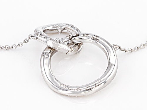0.17ctw Round White Diamond 10K White Gold Convertible Interlocking Circle Necklace - Size 18