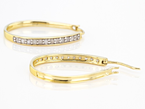 0.50ctw Round White Diamond 14K Yellow Gold Over Sterling Silver Hoop Earrings