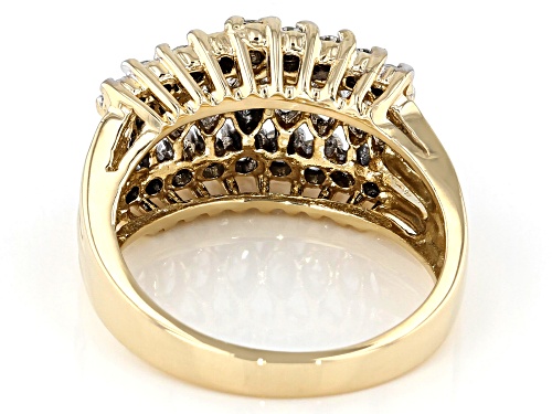 1.00ctw Marquise & Round White Diamond 14K Yellow Gold Pyramid Ring - Size 7