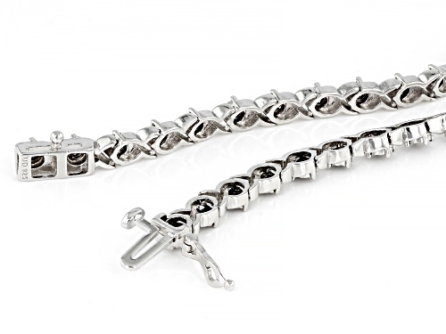 0.90ctw Round Black Diamond Rhodium Over Sterling Silver Tennis Bracelet - Size 7.25
