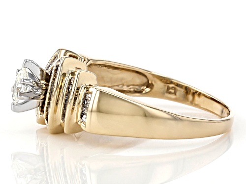 0.37ctw Marquise & Baguette White Diamond 10K Yellow Gold Ring - Size 6