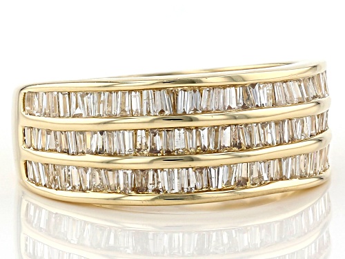 1.00ctw Baguette White Diamond 14K Yellow Gold Band Ring - Size 7