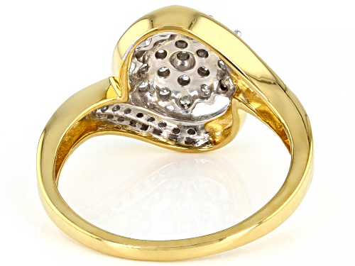 0.50ctw Round White Diamond 18K Yellow Gold Over Sterling Silver Cluster Ring - Size 8
