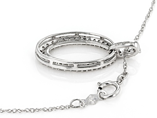 0.50ctw Round White Diamond 10K White Gold Dangle Pendant With 18 Inch Rope Chain