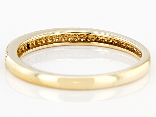 0.10ctw Round White Diamond 10k Yellow Gold Multi-Row Band Ring - Size 7