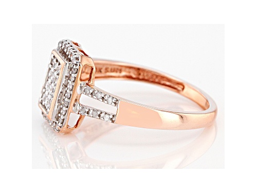 0.33ctw Round White Diamond 10k Rose Gold Quad Ring - Size 7
