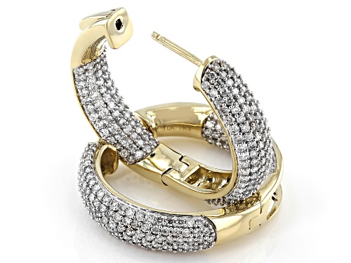 2.30ctw Round White Diamond 10K Yellow Gold Inside-Out Hoop Earrings