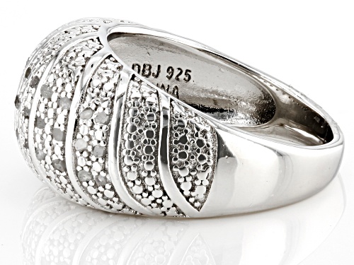 0.25ctw Round White Diamond Rhodium Over Sterling Silver Dome Ring - Size 7