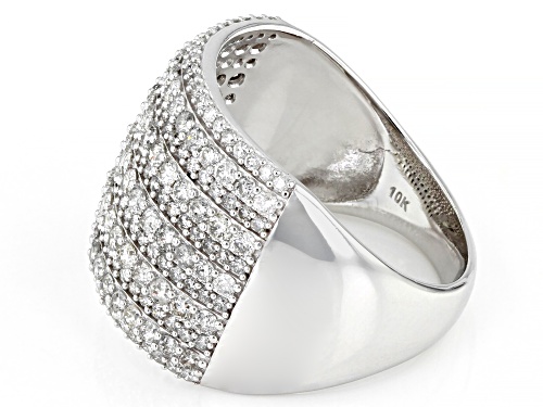 1.75ctw Round White Diamond 10k White Gold Wide Band Ring - Size 8
