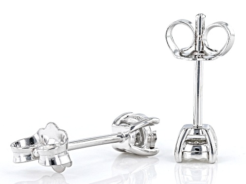 0.10ctw Round White Diamond 10k White Gold Solitaire Earrings