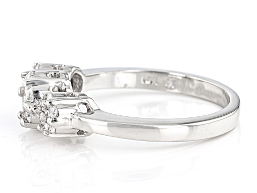 0.50ctw Round White Diamond 10k White Gold Cluster Ring - Size 6