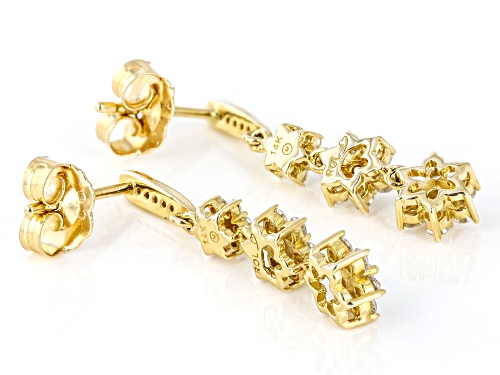 0.50ctw Round White Diamond 14k Yellow Gold Dangle Earrings