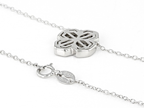 0.60ctw Round White Diamond Rhodium Over Sterling Silver Cluster Necklace - Size 18