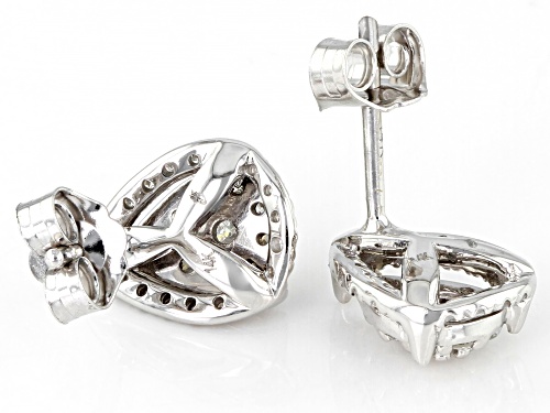 0.50ctw Round White Diamond 14k White Gold Teardrop Earrings