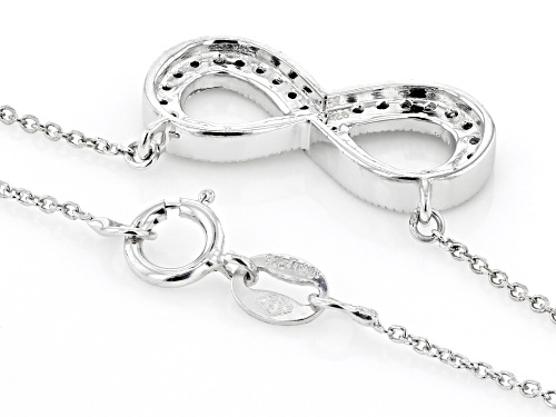 0.25ctw Round Black Diamond Rhodium Over Sterling Silver Infinity Necklace - Size 18