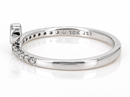 0.20ctw Round White Diamond 10k White Gold Band Ring - Size 4