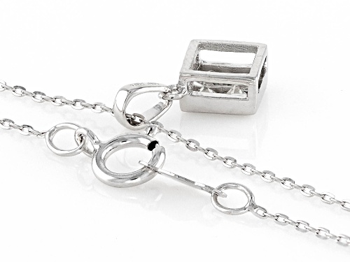 0.30ctw Princess Cut White Diamond 10k White Gold  Quad Pendant With 18