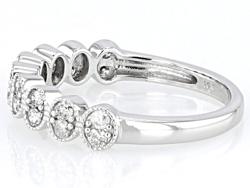 0.40ctw Round White Diamond 10k White Gold Band Ring - Size 7