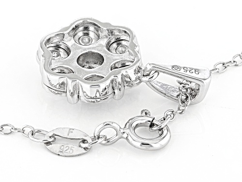 0.25ctw Round White Diamond Rhodium Over Sterling Silver Flower Pendant