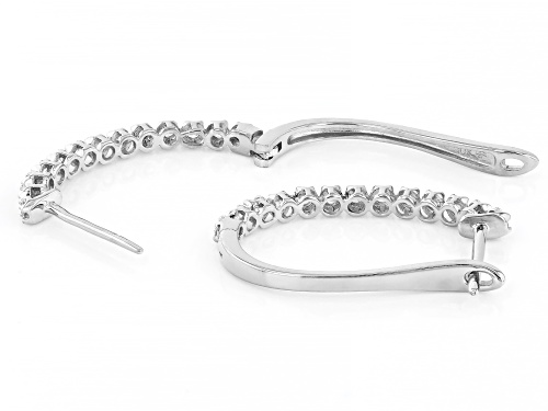 0.25ctw Round White Diamond 10k White Gold Hoop Earrings