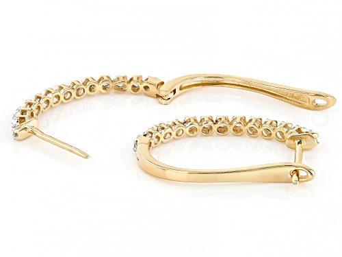 0.25ctw Round White Diamond 10k Yellow Gold Hoop Earrings